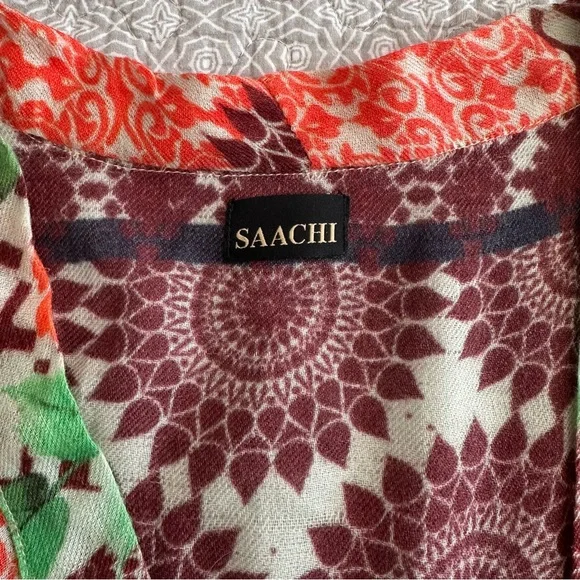 Saachi Artsy Twill Weaved Kimono Wool & Silk Open Cardigan Shrug Boho One Size - Picture 7 of 14